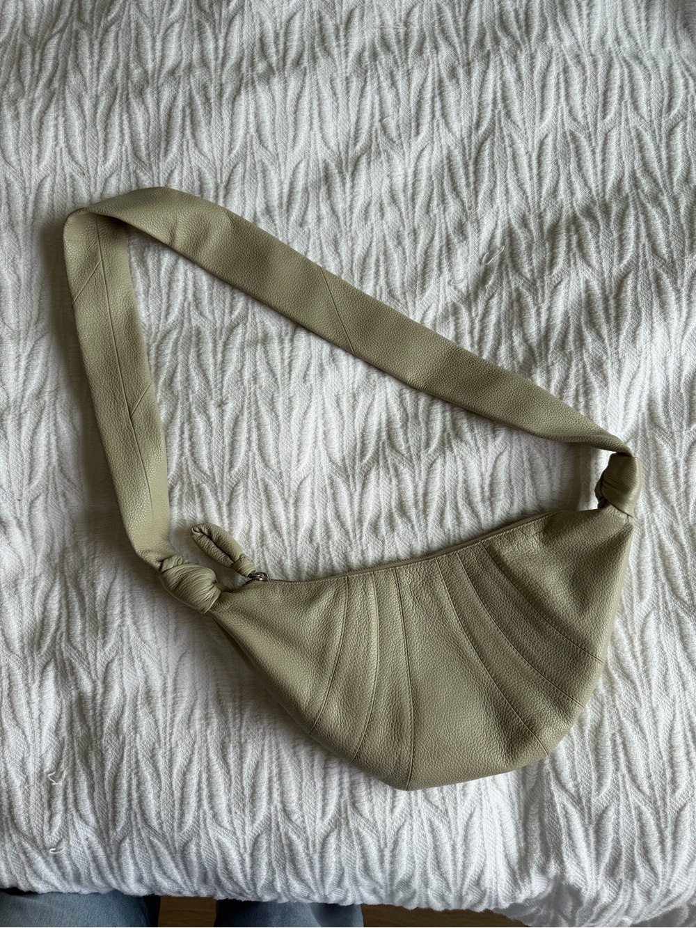 Lemaire Olive Green Pebbled Leather Crossbody Bag